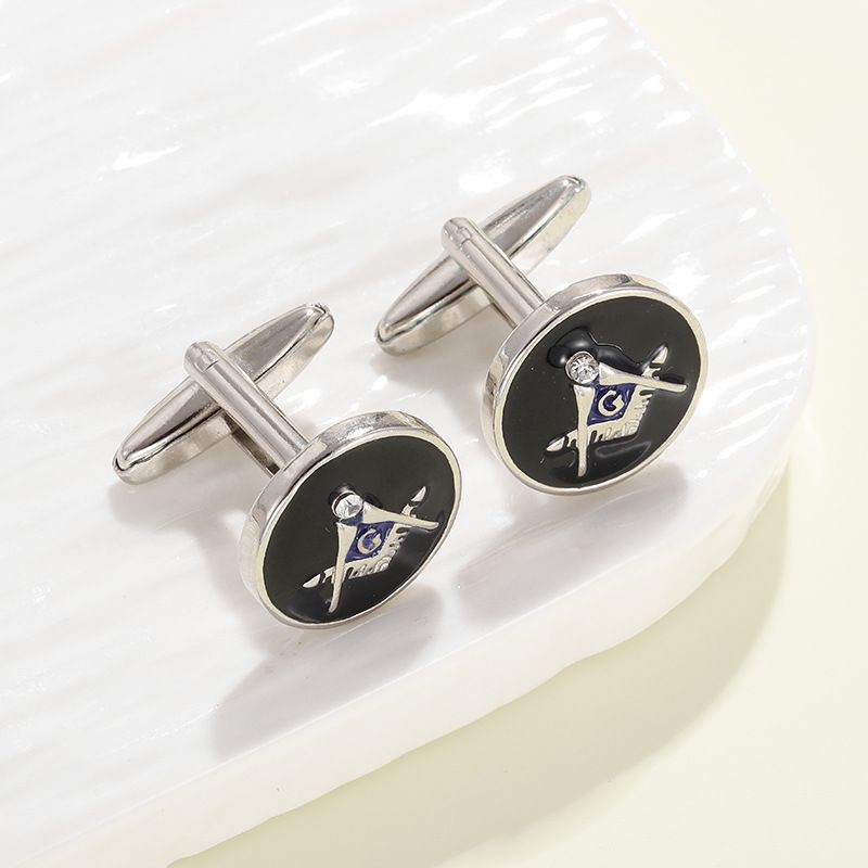 Gioielli e accessori Nuovi gemelli massonici rotondi dipinti Set da 8 pezzi Gemelli per camicia francese da smoking_voghion.com