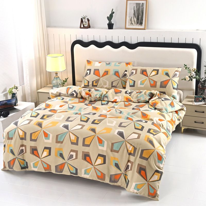 Conjunto de capa de edredom de algodão escovado de luxo estampado - roupa de cama macia tamanho casal/queen/king size para casa e dormitório universitário_voghion.com