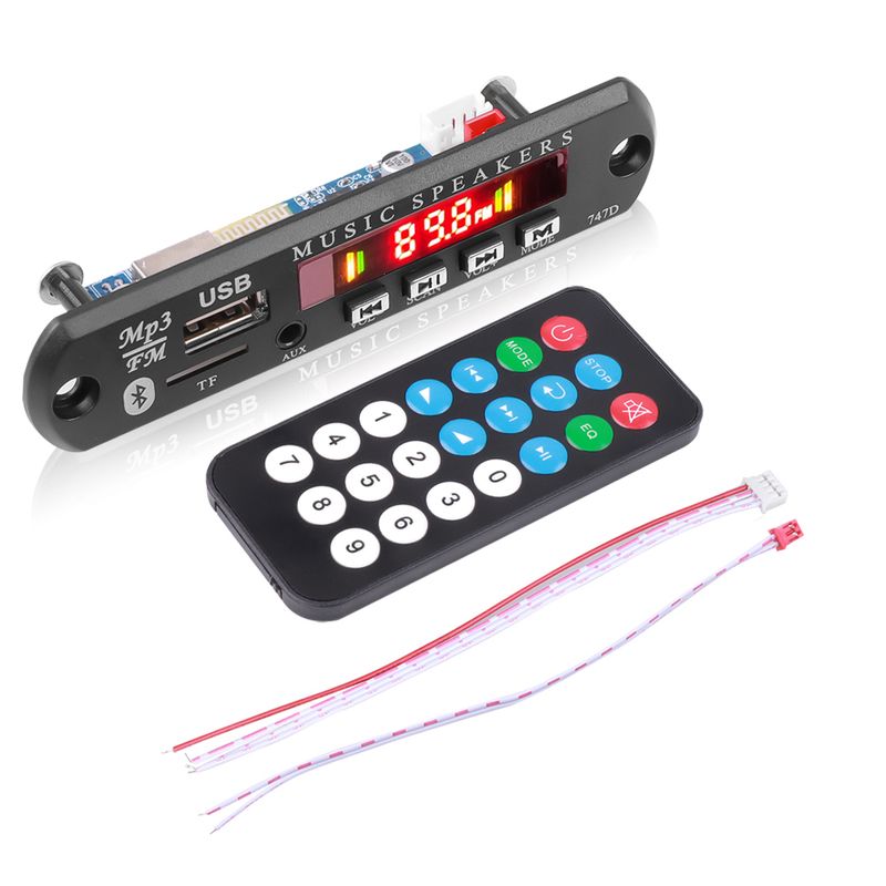 12V DC Bluetooth 5.3 MP3-speler Draadloze decoderkaart USB TF FM-radio Oproepmodule Autokit met afstandsbediening_voghion.com