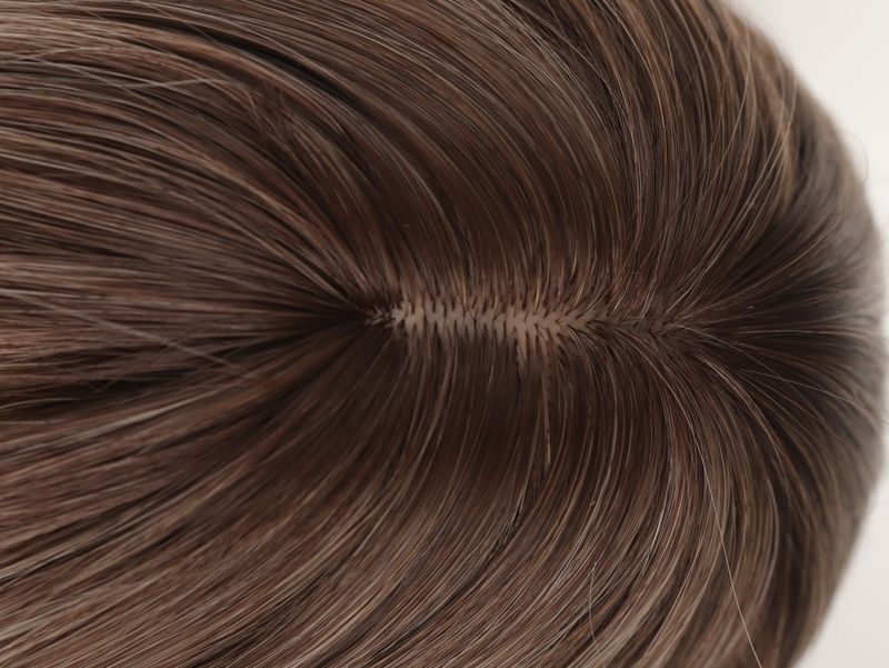 Hett säljande Air Bangs Långt Rakt Gradient Gyllene Dagligt Hår Modern Högtemperatur Sidenperuk För Kvinnor Full Huvudbonad_voghion.com