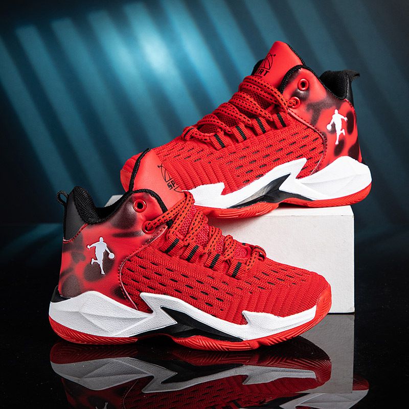 Children's Basketball Anti Slip 2025 Spring And Autumn New Running Soft Sole Breathable Boys' Sports Mesh Shoes_voghion.com