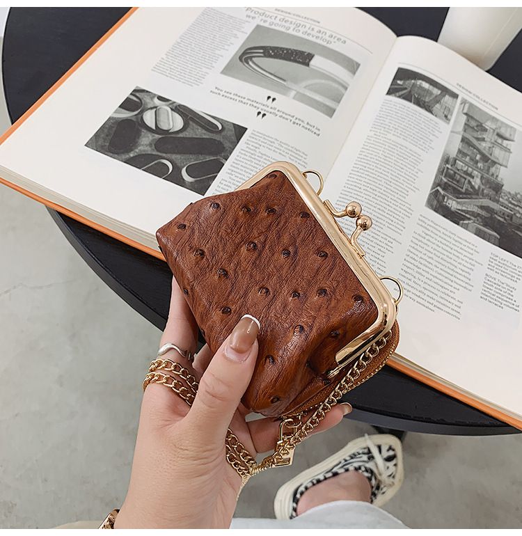 Torebka damska na jedno ramię, wzór strusia, mała torebka typu crossbody, tekstura popularna_voghion.com