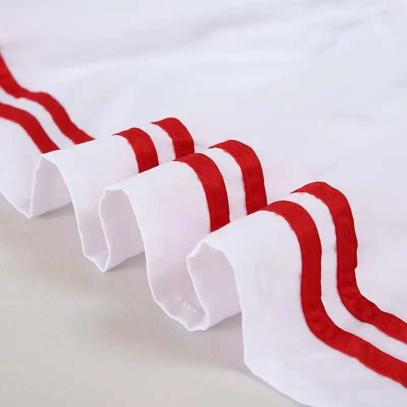 Gonna da letto elasticizzata aderente - Volant antipolvere tinta unita e a righe (tessuto antipiega con tasche profonde per letto matrimoniale/king size, facile da installare)_voghion.com