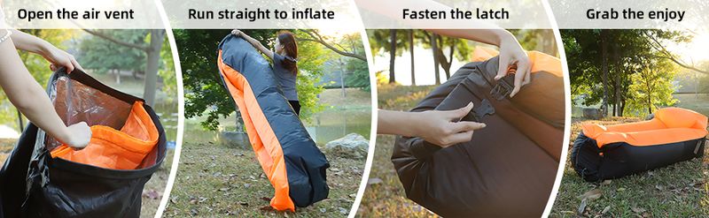 Iatable Lounger Air Sofa Hammock Portable Waterproonti-Air Leaking Pouch Couch with Pillow for Indoor Outdoor Camping_voghion.com