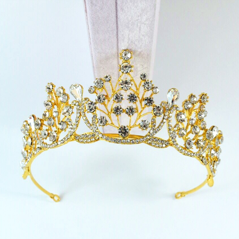Nouveau diadème de mariée avec diamants, couronne de mariée rétro baroque noire, couronne d'anniversaire, accessoires pour robe de mariée_voghion.com