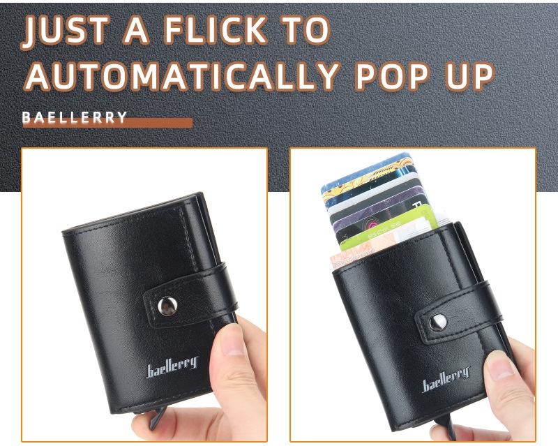 Baellerry Nowa torba męska RFID Aluminiowe pudełko Bullet Card Wielopozycyjna antymagnetyczna klamra z klipsem_voghion.com