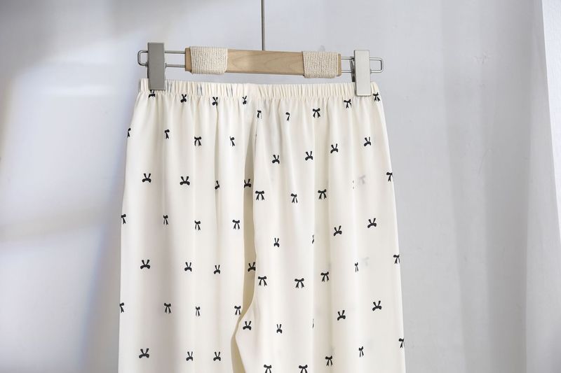 Dampyjamas för kvinnor i ny stil, långa ärmar och byxor i silkesrosett, tvådelade kostymer, kan bäras utomhus, hemkläder i ny stil_voghion.com