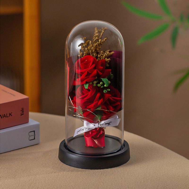 Maison & Jardin Fleur Préservée Couvercle En Verre Rose Fleur Saint Valentin Cadeau De Noël Simulation Fleur Cadeau Décoration De La Maison En Gros_voghion.com
