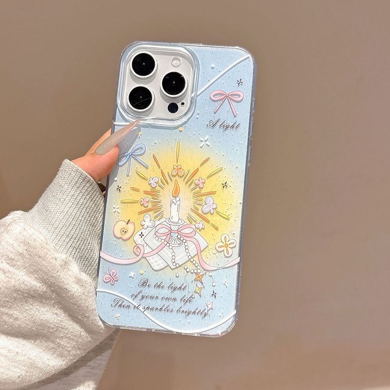 Custodia per telefono con fiocco a forma di nuvola con glitter, compatibile con iPhone 16PM, protezione per iPhone 17 Pro_voghion.com