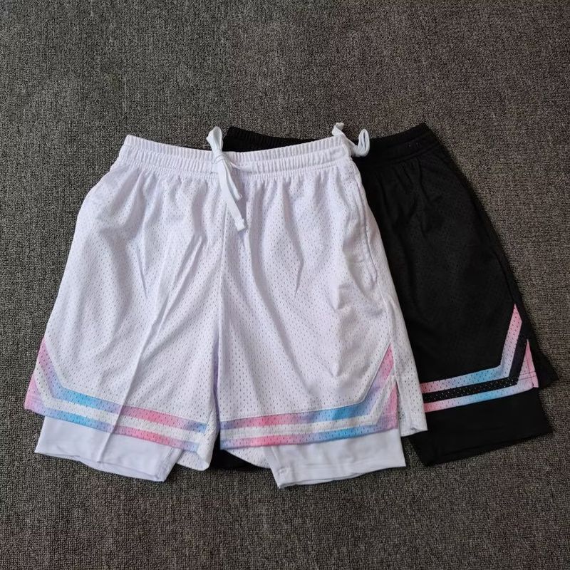 American basketball shorts, men's three point knee length, summer vacation, two piece quick drying high elasticity_voghion.com