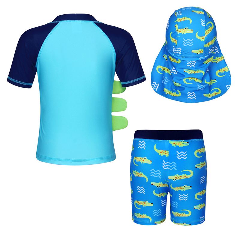 Madre y niños Nueva ropa para niños Traje de baño para niños Traje de baño para niños europeos y americanos Traje de surf con protección solar de tiburón de dibujos animados de una pieza para niño_voghion.com