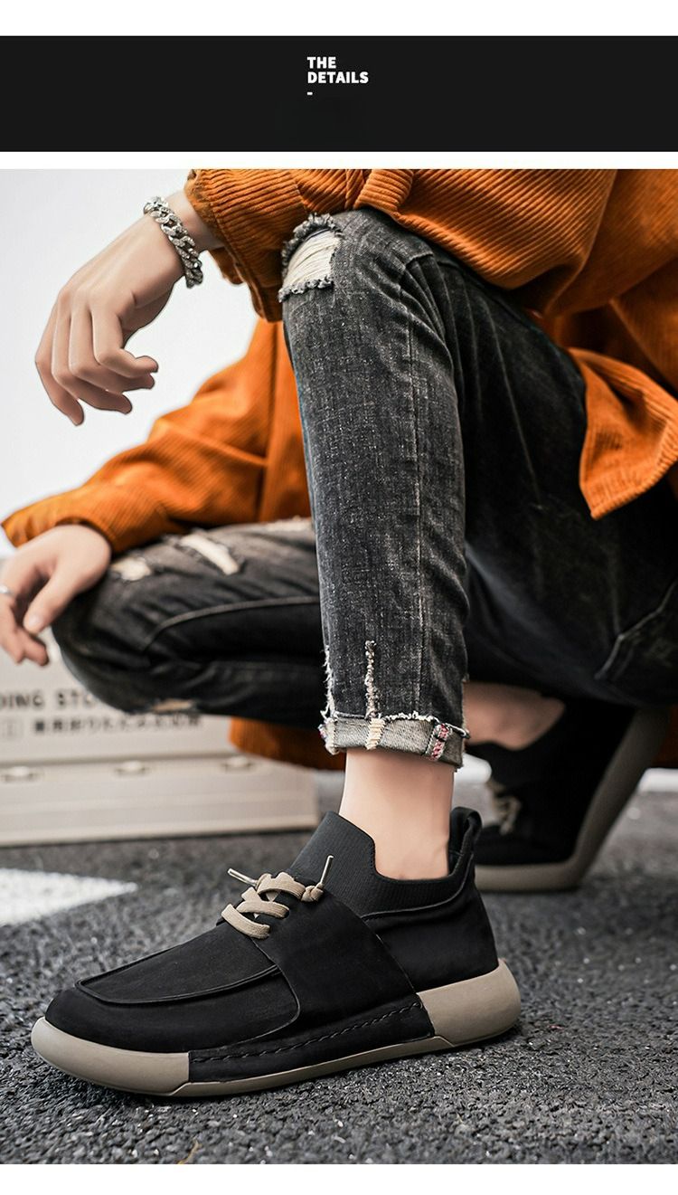 Freizeitschuhe für Herren sind bequem für einen Fuß, mit rundem Kopf und weicher Sohle._voghion.com