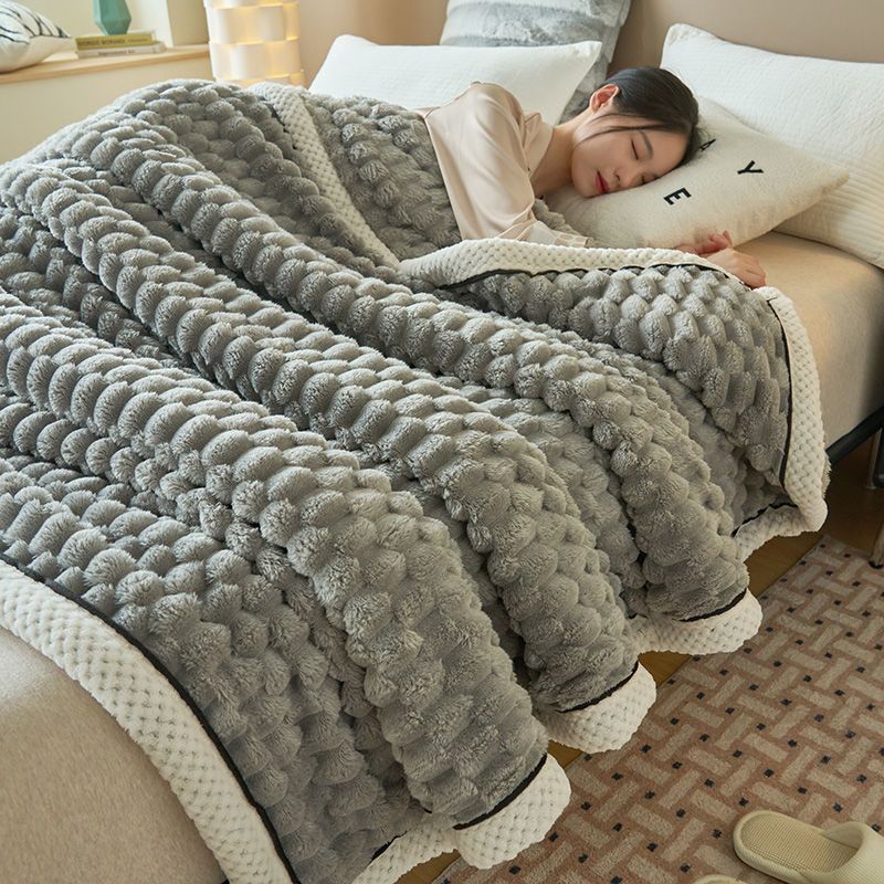 Soft Fluffy Lamb Wool Blanket Thick Anti Static Coral Blanket Household Warm Sofa ThrowTowel Milk Flannel Double-sided Bed Sheet_voghion.com