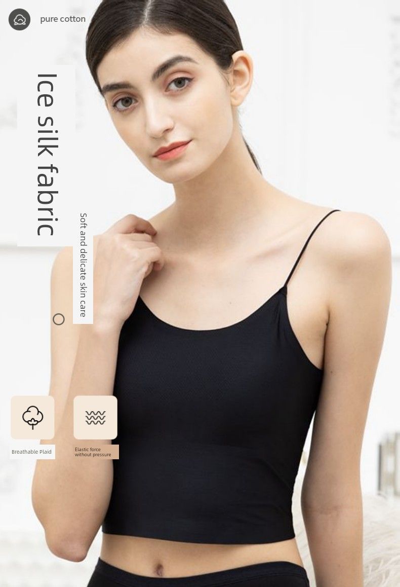 Reggiseno modellante in seta di ghiaccio, anti-malfunzionamento dell'armadio, con base avvolgente, top con camera d'aria, spalline imbottite, abbigliamento esterno_voghion.com