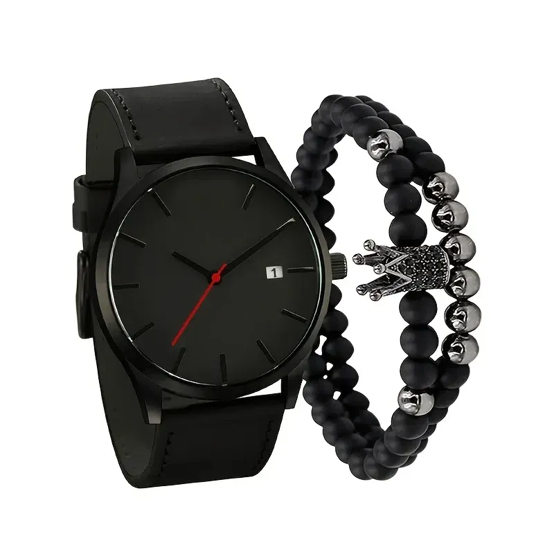 Bracelet/1pc Alloy Quartz & 1pc Bracelet Men's Watch Set, Ideal Choice For Gifts_voghion.com