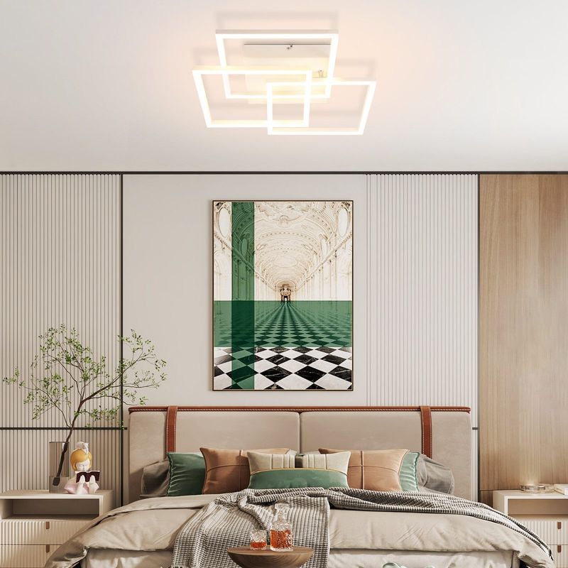 Glitzerlife Deckenlampe LED Deckenleuchte Weiß - 36W Wohnzimmerlampe Dimmbar Schlafzimmerlampe Mit Fernbedienung Modernes Design Deckenlampe Für Kinderzimmer Küche_voghion.com