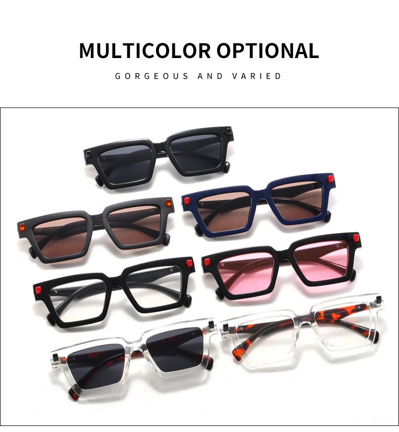 Men's Sunglasses Retro Fashion Square Sunglasses Trendy Square Frame Men And Women's Same Style Sunglasses Cross Border Anti Ultraviolet Glasses_voghion.com