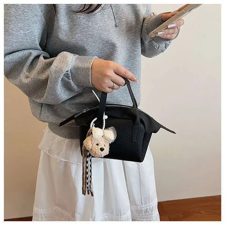 Borsa a mano in stile minimalista coreano per donna, estiva, versatile, con texture litchi, casual, per spostamenti all'aperto, piccola, quadrata_voghion.com