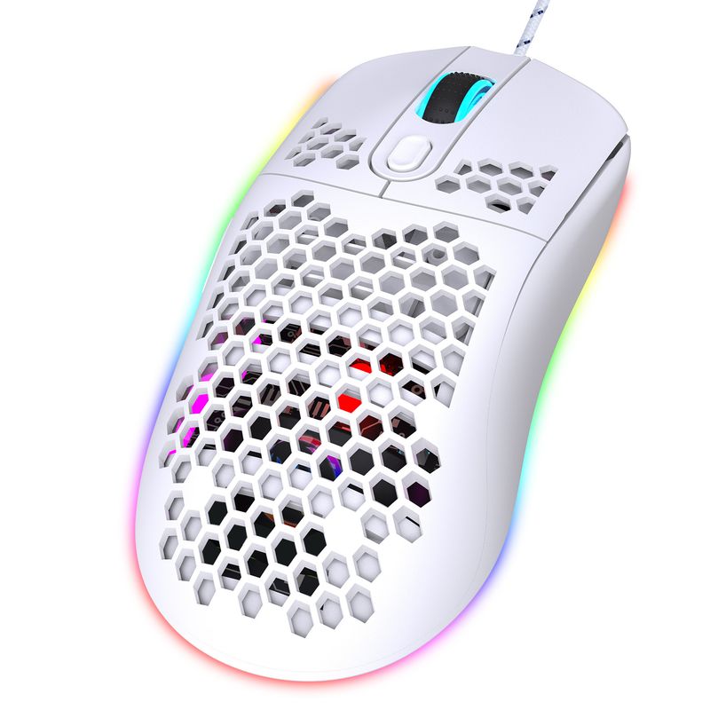 New hollow hole design, lightweight wired gaming mouse, macro programmable, 8000 dpi adjustable_voghion.com