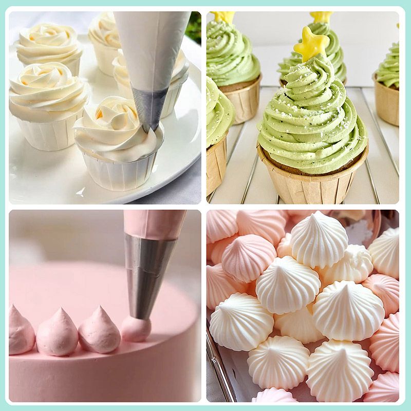 8-teiliges Spritztüllen-Set, Spritztüllen Aus Edelstahl, Creme-Kuchen-Spritztipps Für Dessert, Kekse, Tasse, Kuchen, Küchenzubehör_voghion.com