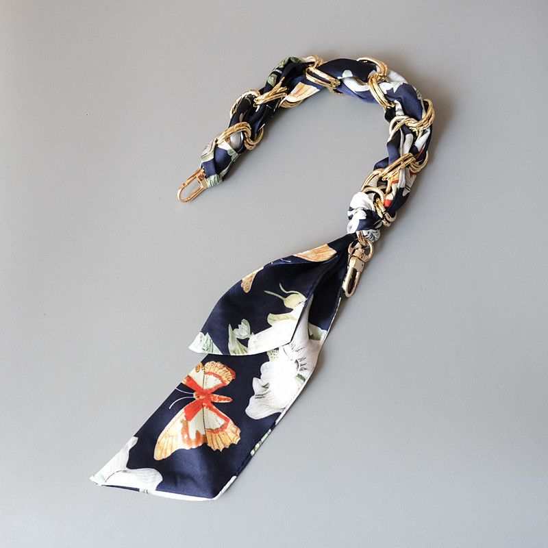 Fashion Socialite Style Versatile Silk Scarf Spring Summer Handbag Strap Bag Accessories Handheld Short Chain_voghion.com