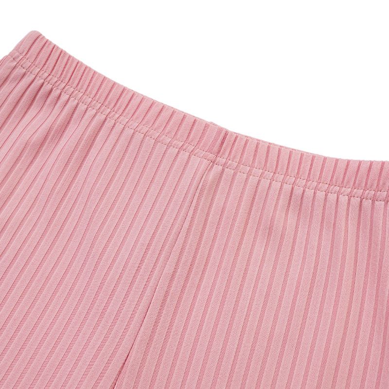 Set da donna in due pezzi casual con pantaloni a camicia senza maniche con collo appeso e ampia striscia in tinta unita_voghion.com