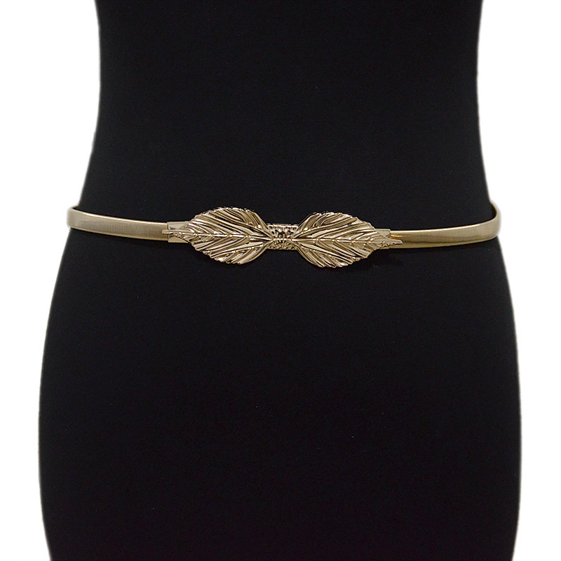 Elastic Metal Leaf Chain, Elastic Waistband, Versatile Skirt Decoration, Women's Small Belt_voghion.com
