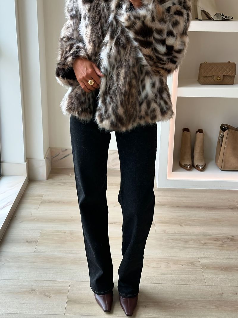 INDEFEIR Cappotto con stampa leopardata a maniche lunghe in pelliccia da donna, nuovo arrivo autunno-inverno_voghion.com