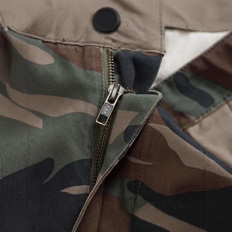 Camouflage Aarbechtsshorts, Summer Männer Wäsch Fënnef-Véierel-Hosen, Khaki-Stil robust Casual Shorts_voghion.com