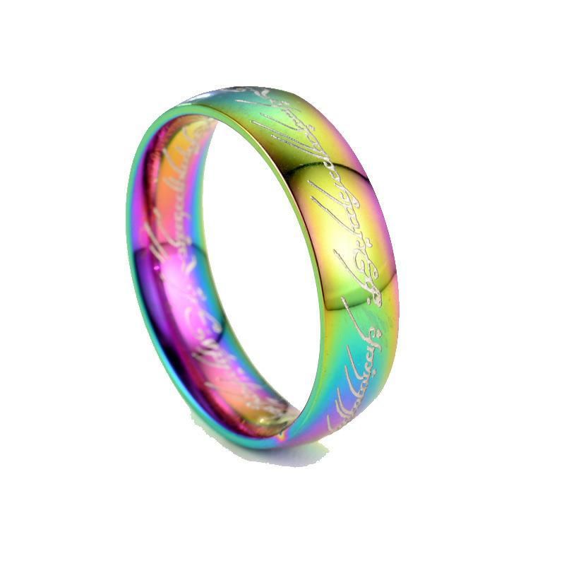 Stainless 6mm Inner Outer Ball Magic Ring Engraving Japanese And Korean Titanium Steel Minimalist Jewelry_voghion.com