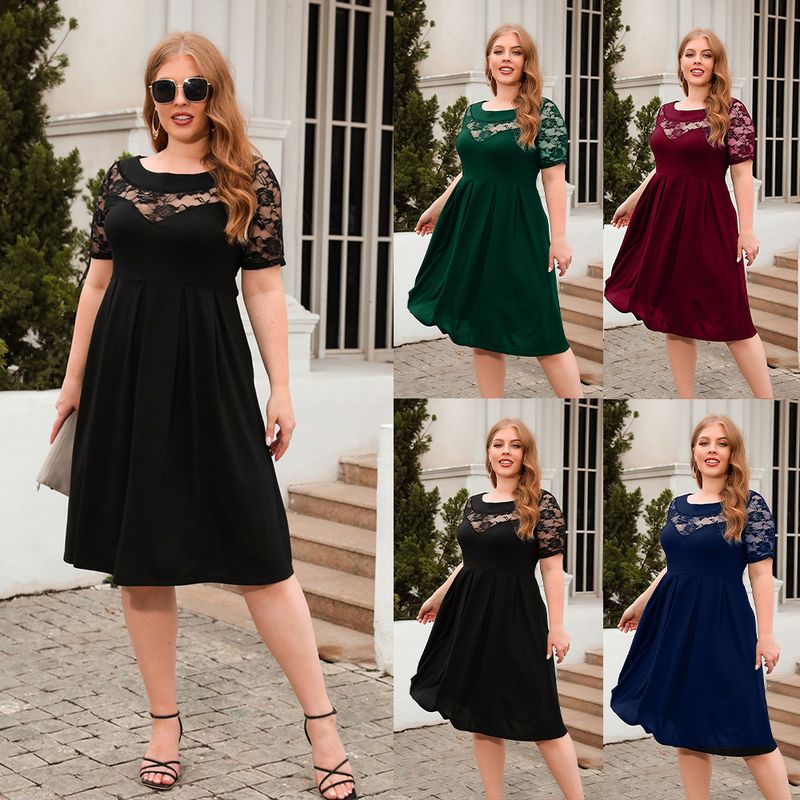 Nuovo vestito da pendolarismo per le vacanze con abito casual in pizzo scavato_voghion.com