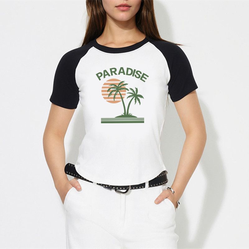 High Zipper Button Solid Printed Customizable Pattern Women's Short Sleeved T-shirt Resistant Breathable Gown Garment_voghion.com