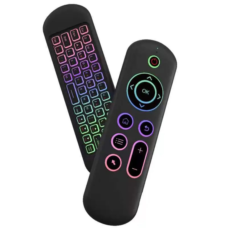 Mini clavier Bluetooth 5.0 2.4 ghz, sans fil, rétro-éclairage, télécommande vocale, pour ordinateur portable, Android TV Box_voghion.com