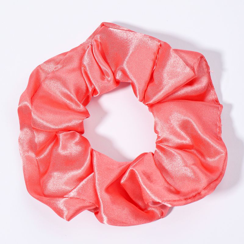 Satin Fabric High-Elasticity Scrunchie - Simple Solid Color Shiny High Ponytail & Back-of-Head Hair Tie_voghion.com