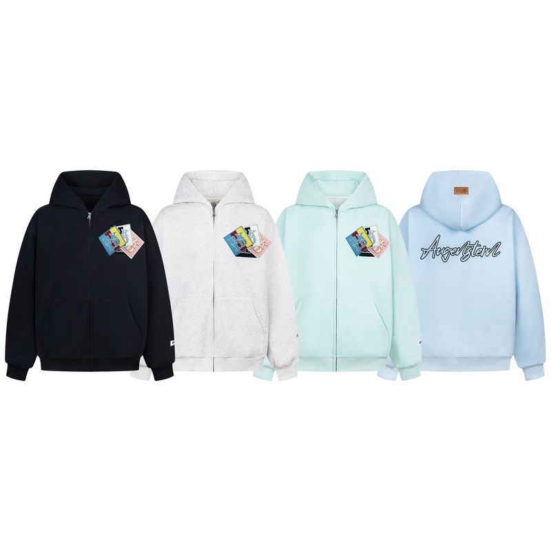 Amerikan Tarzı Sihirli Bant Tasarım Kapüşonlu Sweatshirt İlkbahar Sonbahar Bol Günlük Ceket Çift Kapüşonlu Trend_voghion.com