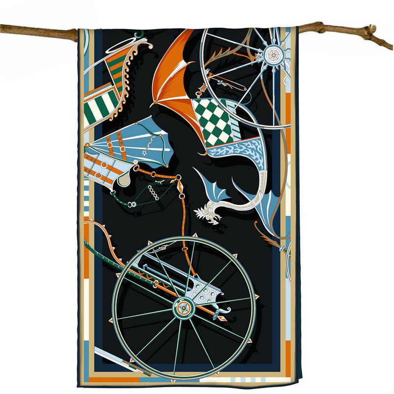 VOOTHOST 150 cm* 40 cm sarža zīda šalle Sieviešu pončo, ar rokām velmēta, pilsētas apdruka, gara šalle, iesaiņota bandāna, liela šalle Hijabs sieviešu spārni VB184_voghion.com