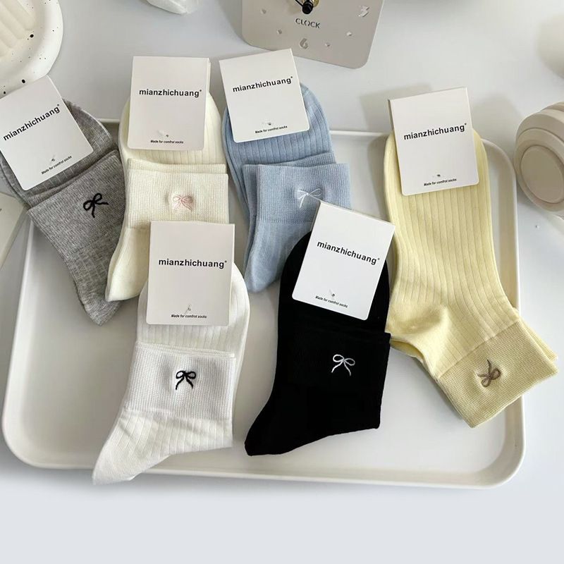 Internet Celebrity Bow Children's Summer Ballet Socks White Cotton Socks College Style_voghion.com