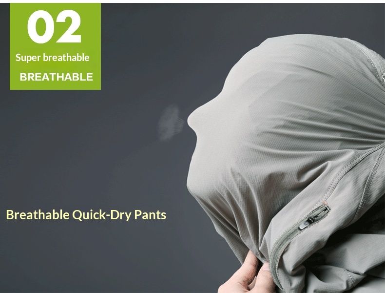 001 Ice Oxygen Breathable Men Outdoor Sports Hiking Men's Casual Quick-Dry Elastic Loose Thin Pants_voghion.com