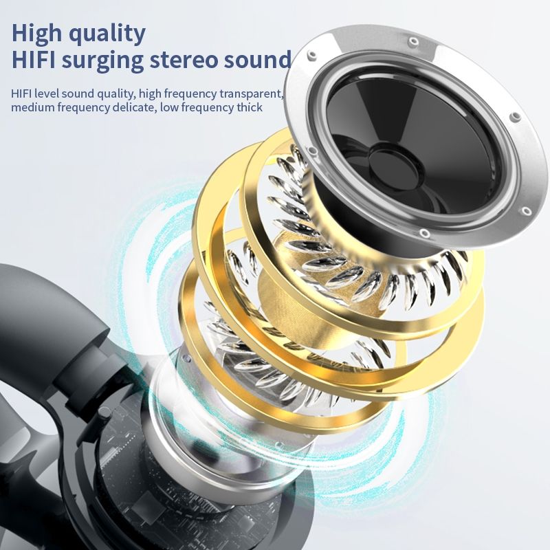 Einohriger Stereo-Ohrklemmen-Bluetooth-Kopfhörer mit Knochenleitung (Pink)_voghion.com