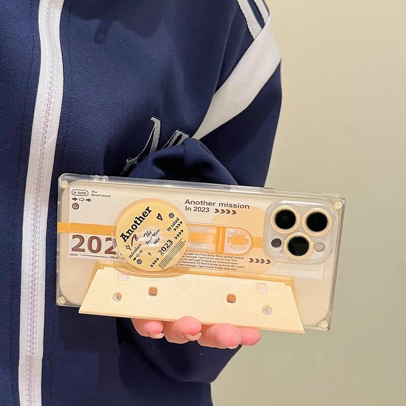 Creativo Retro Rotante CD Cassa Del Telefono Per iphone 14 13 11 12 Pro Max Y2k Hot Divertente Lettera Copertina Morbida Piazza Ragazza Rosa_voghion.com