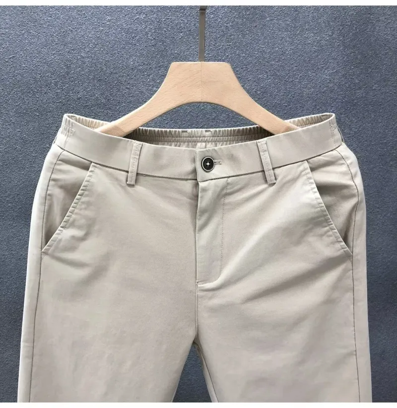 Herren Freizeit Hose Sommer Trend Ige Dünne Baumwolle Kleine Hose Mit Geradem Bein Business Kurze Hose Neuen Stil_voghion.com