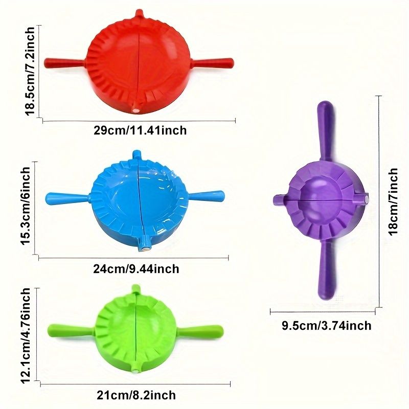 4pcs, Dumpling Maker Kit-Mold Ravioli, Empanadas, Gyozas, Pot Stickers, Jamaican Beef Patties, Pierogi, Calzones Home and Restaurant Use_voghion.com
