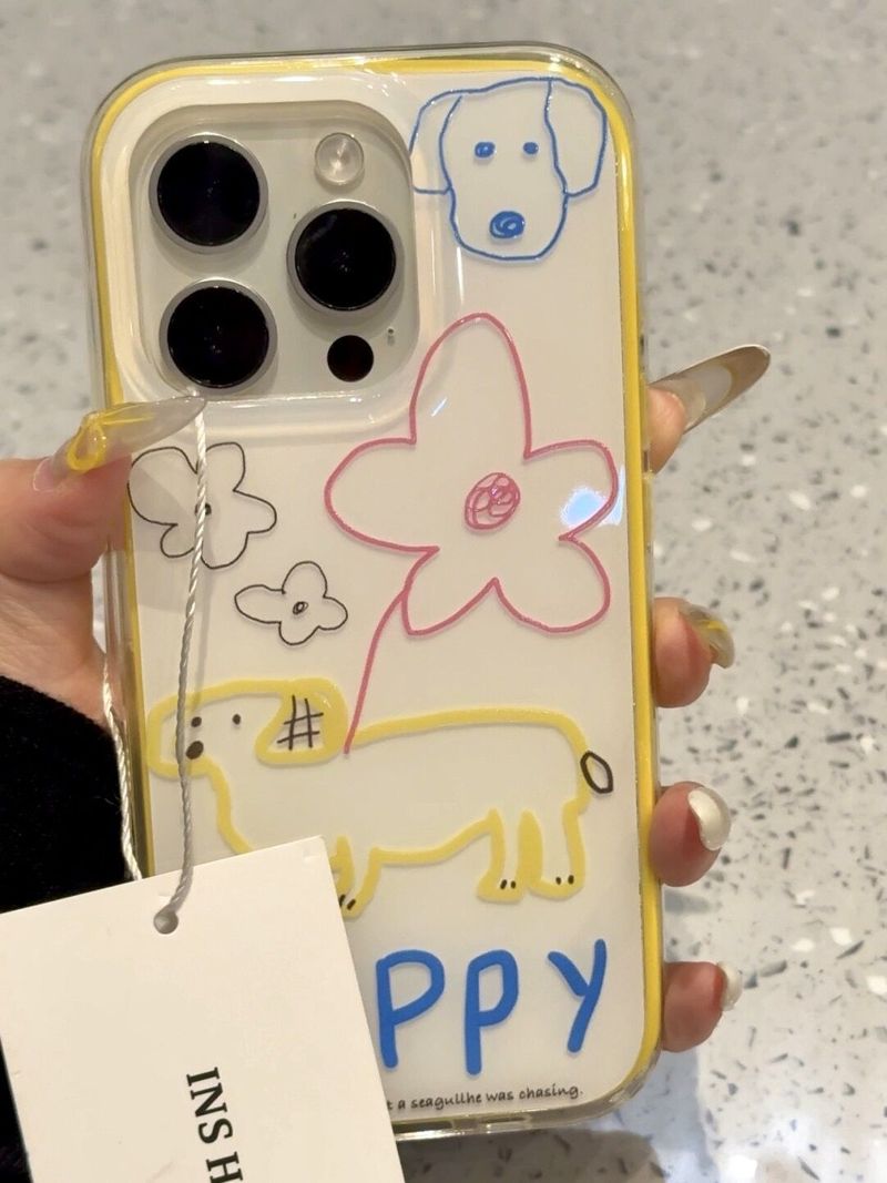 Cute Line Drawing Doodle Bula Dog Compatible With IPhone 14 16 Pro Max Phone Case 15 New 13 For Women_voghion.com
