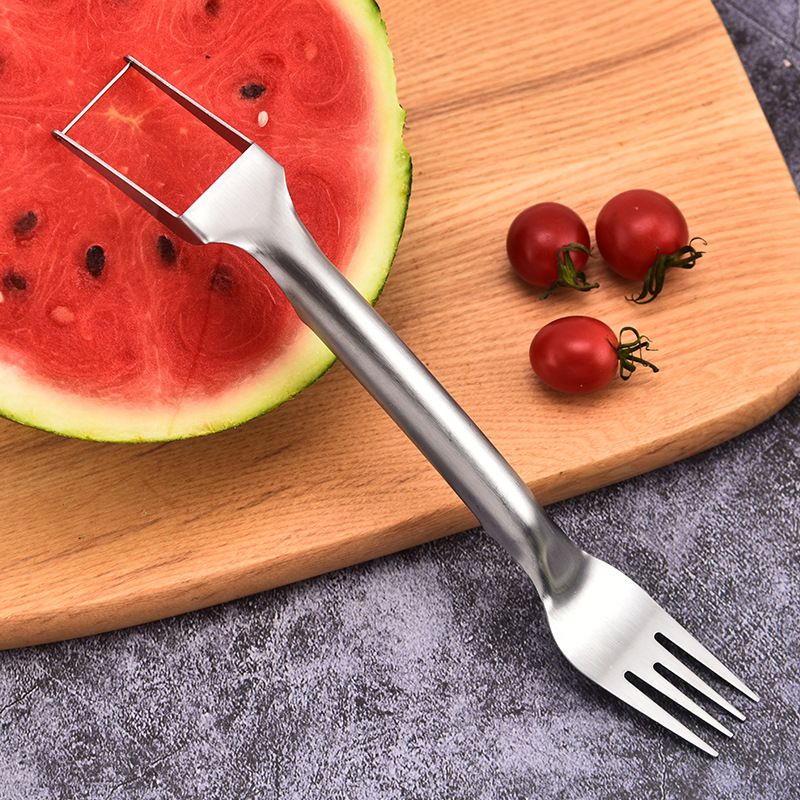 Nuevo cortador de acero inoxidable, utensilio de cocina, cortador de sandía multifuncional, bloqueador, tenedor de fruta_voghion.com