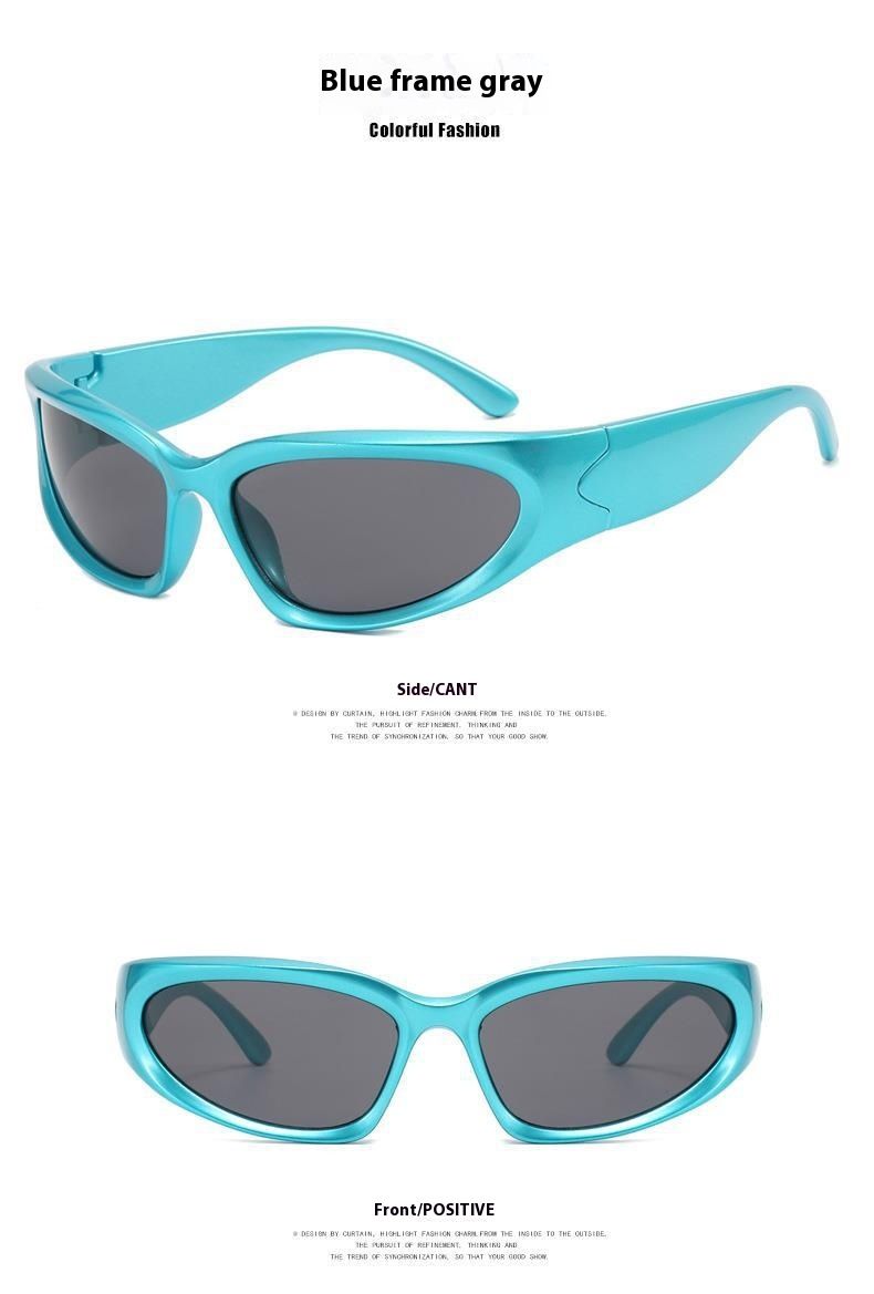 Lunettes de soleil carrées argentées pour fille sexy hipster, protection UV, été_voghion.com