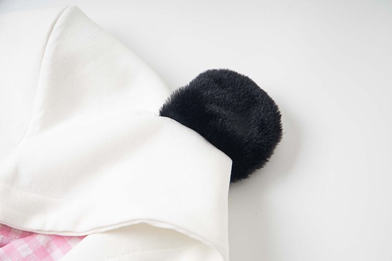 Felpa con cappuccio e colletto polo in due pezzi con ricamo di cuccioli in stile college 2025, manica lunga, tendenza da donna_voghion.com
