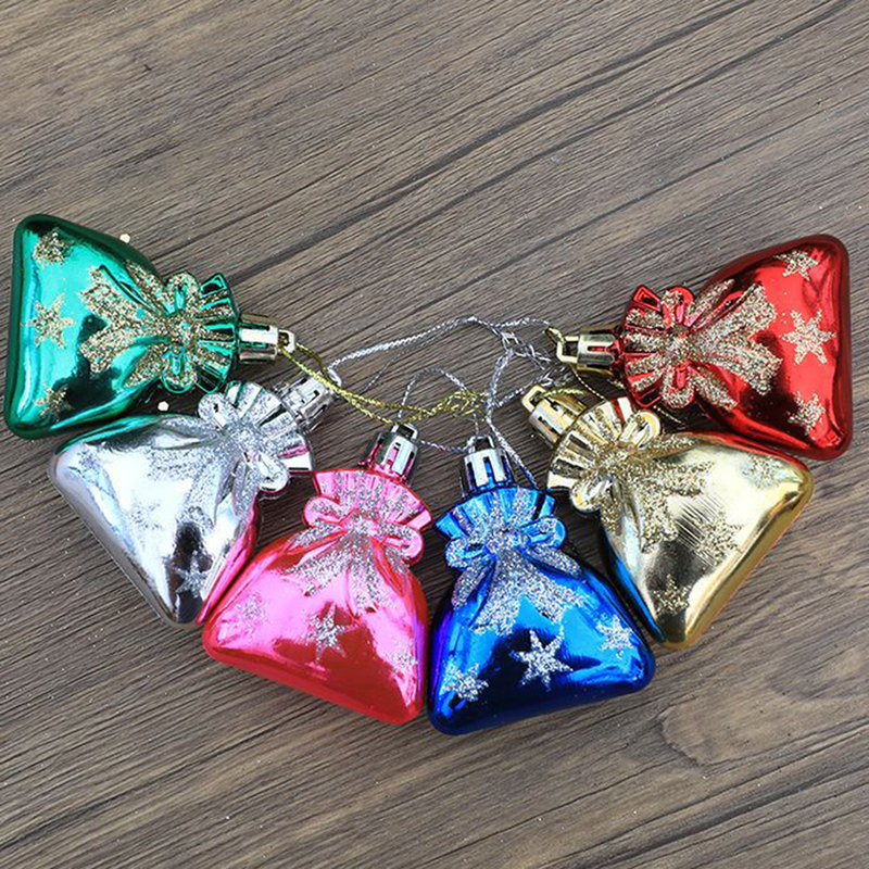 Goodfortune 6 gab. Ziemassvētku dāvanu maisiņš, piekaramie rotājumi, Ziemassvētku eglītes kulona dekors Ziemassvētku loga mājām_voghion.com