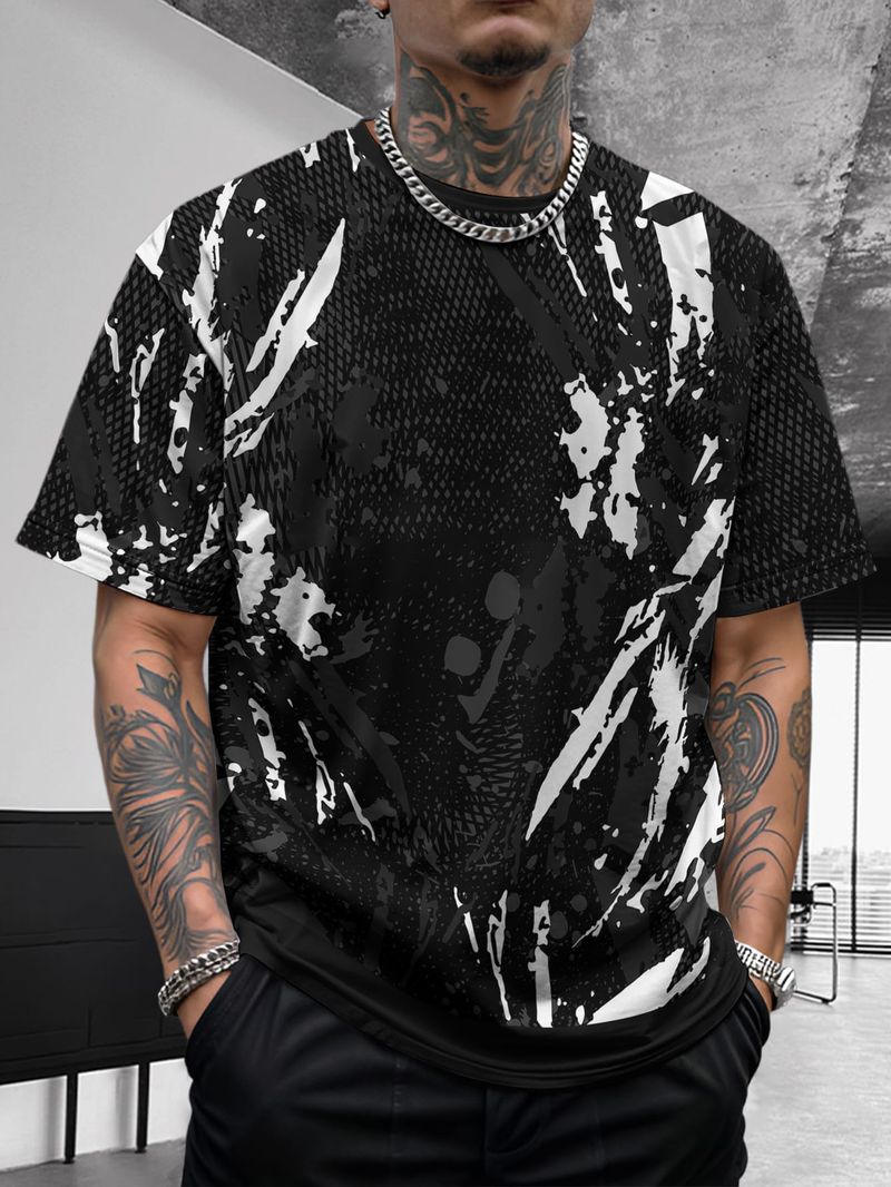 Nuovo design estivo da uomo, retrò, comodo, casual, elasticizzato, slim, basic, a maniche corte_voghion.com