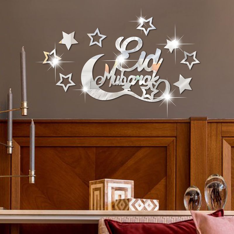 Novo acrílico estilo nórdico lua estrela SM327 adesivos de parede de espelho personalizados_voghion.com