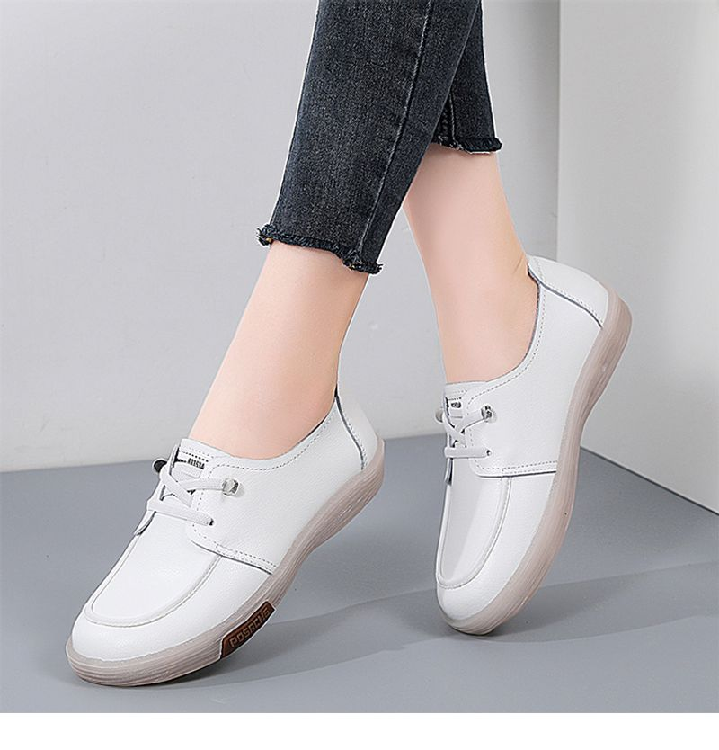 Talpă elastică cu talpă moale, pantofi albi mici și confortabili, pantofi sport casual_voghion.com